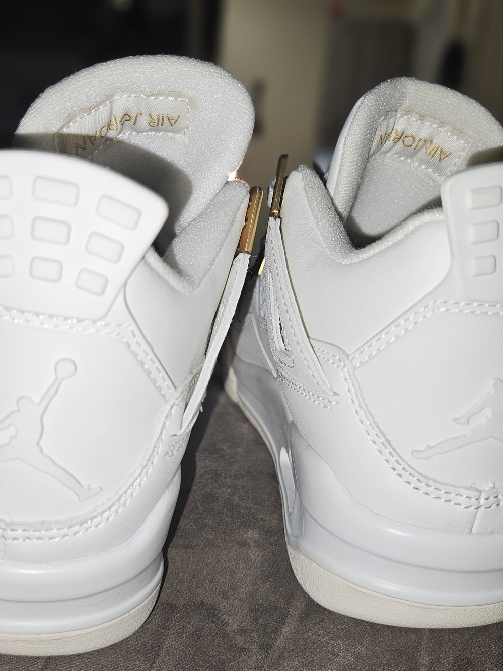 Jordan Women's White and Gold Sneakers - Picture 3 of 12